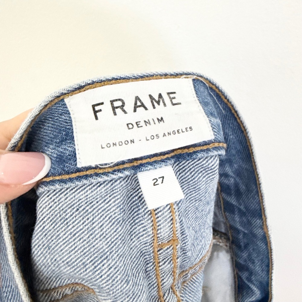 FRAME Majorelle Denim Mini Skirt Size 27 Blue High Rise - Picture 5 of 7
